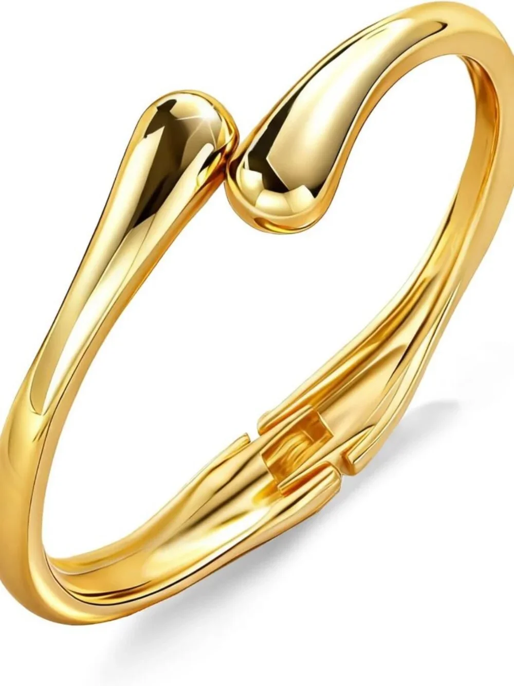 Trendy Gold Bangle Cuff Bracelet for Women - Non-Tarnish Fashion Jewelry